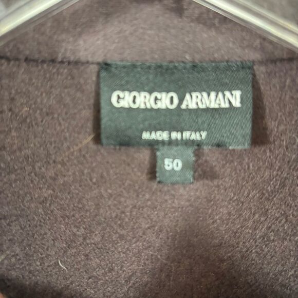 Men’s Giorgio Armani Virgin Wool Brown Lightweight Full Zip Collared Jacket XL - Picture 7 of 11